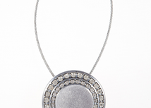 Подхват на магните КРУГ, корпус хром, середина серый бархат